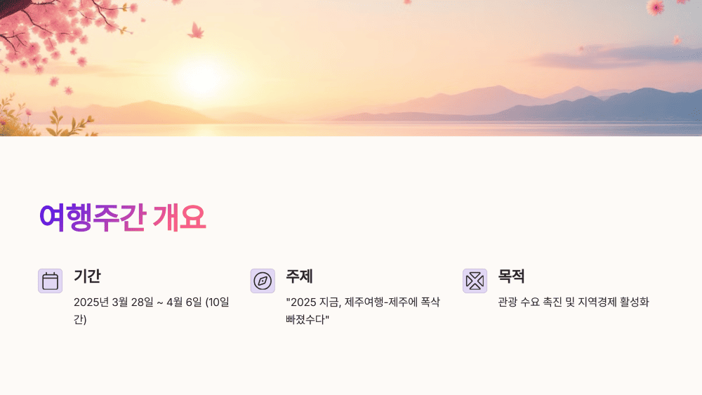여행주간 개요
