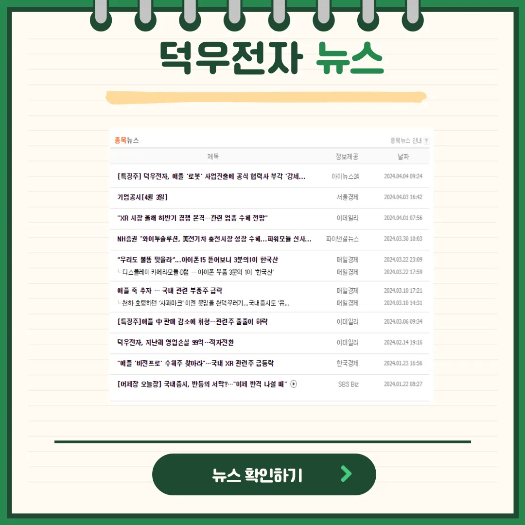 덕우전자 뉴스