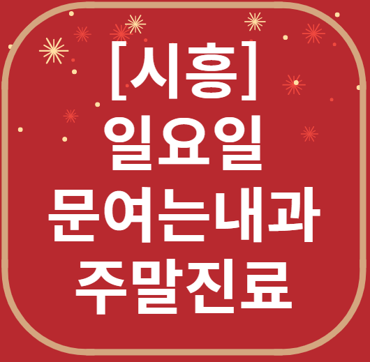 시흥 일요일 문 여는 내과 목록 ❘ 토요일 주말 공휴일 병원 바로 찾기