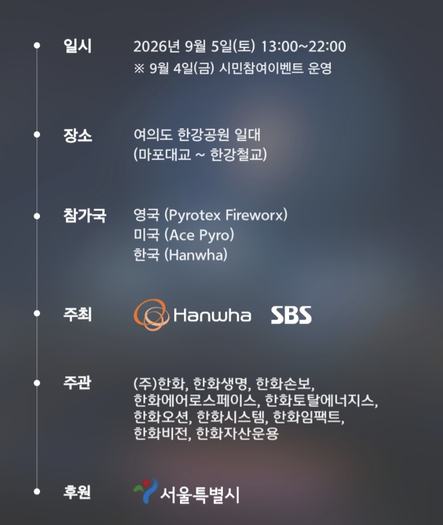 여의도 불꽃놀이 시작 시간 장소 명당