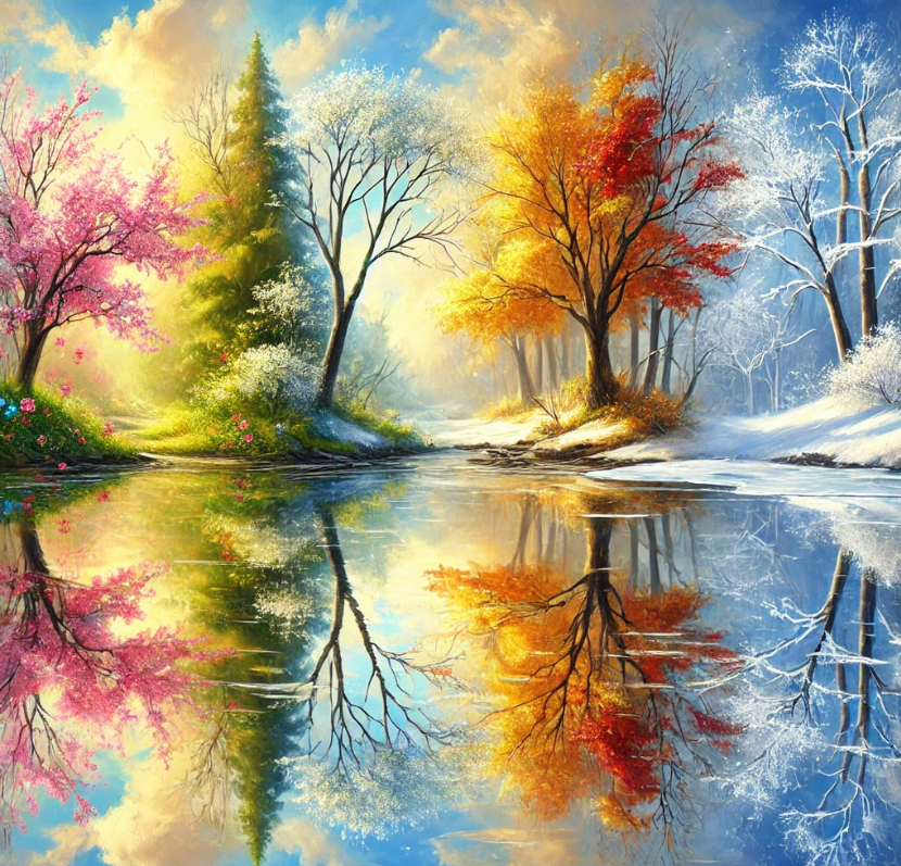 사계절을 표현한 사진