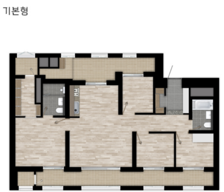 동탄역 롯데캐슬 84A 기본형 평면도