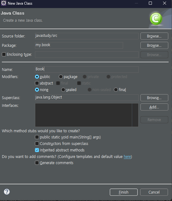 Book 클래스 만들기