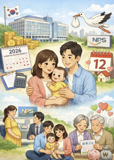 2026 국민연금 출산 크레딧 제도 완전정리|첫째부터 12개월 인정 관련 사진