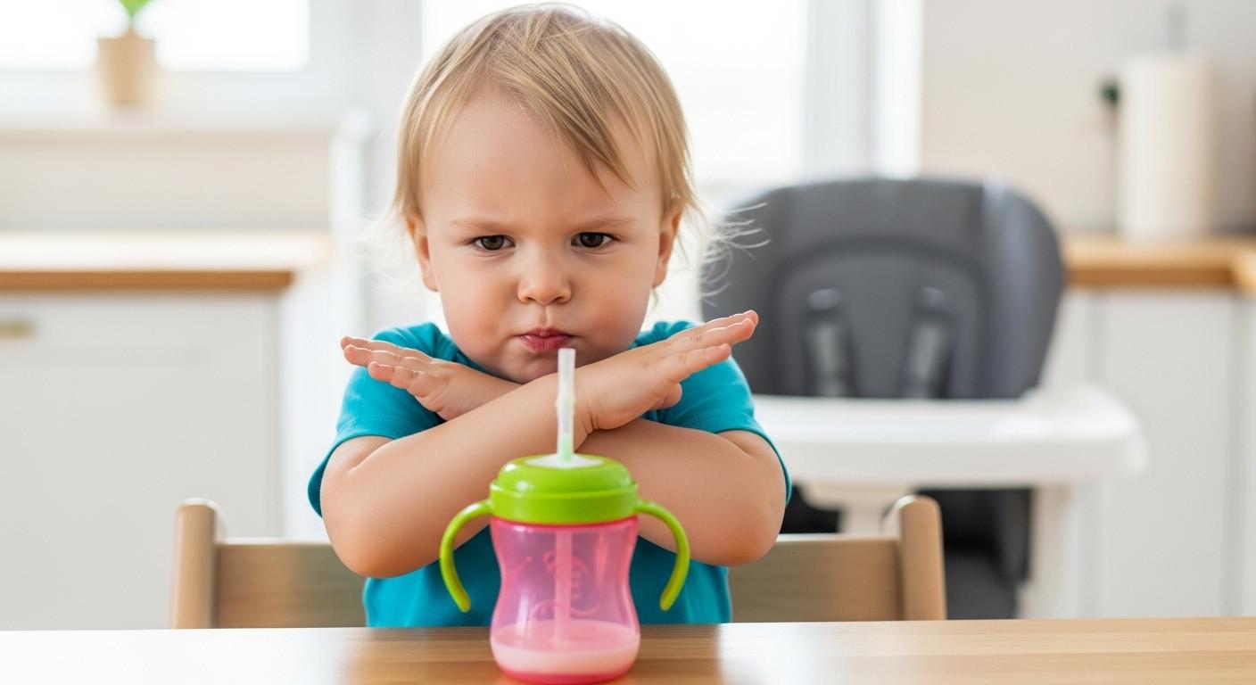 분유 빨대컵 거부