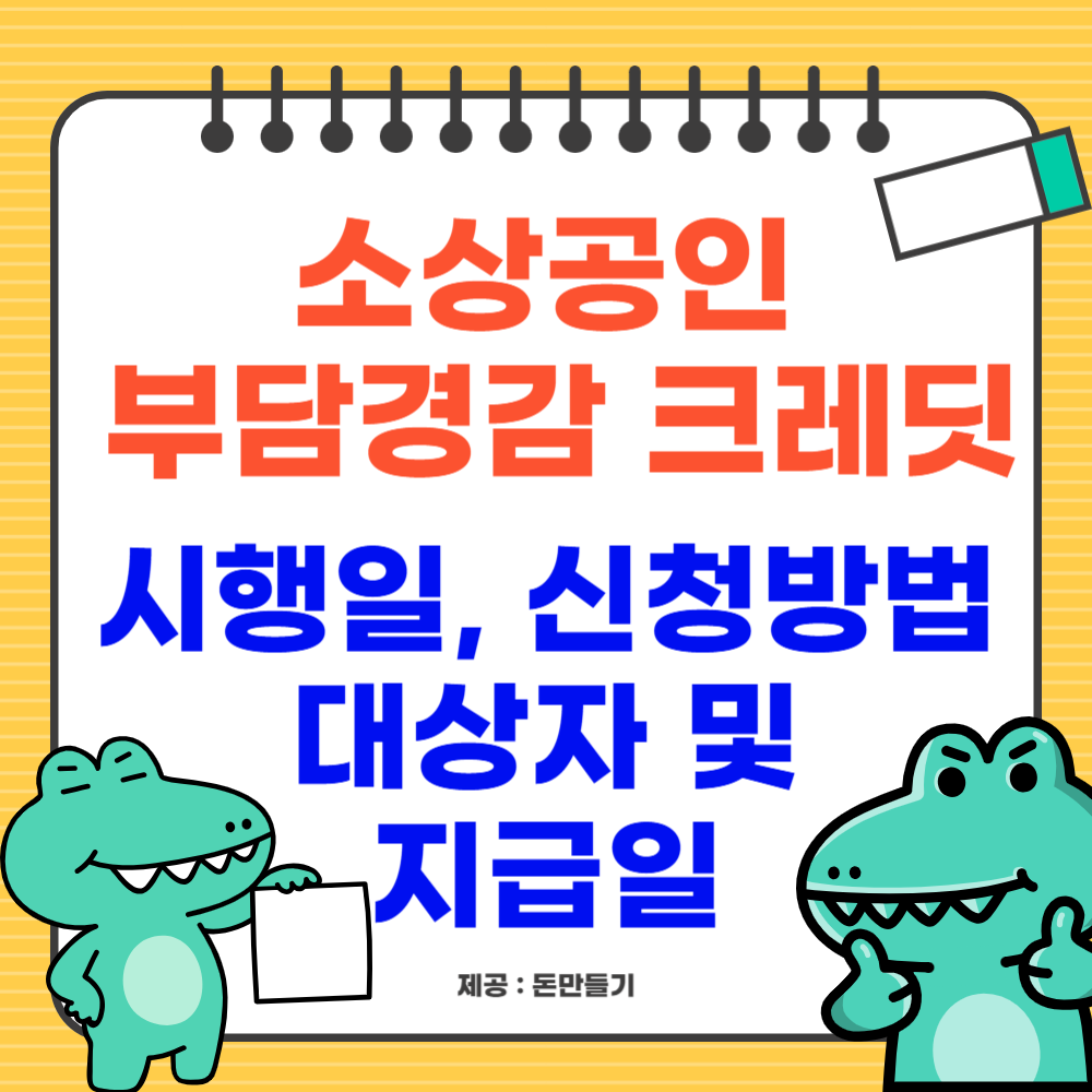 소상공인 부담경감 크레딧, 신청방법 및 대상자, 지급일