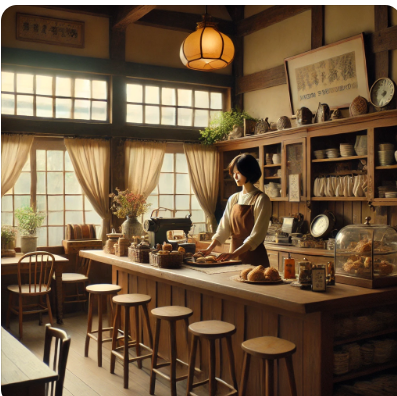 영화 카모메식당 관련 AI 이미지 첨부