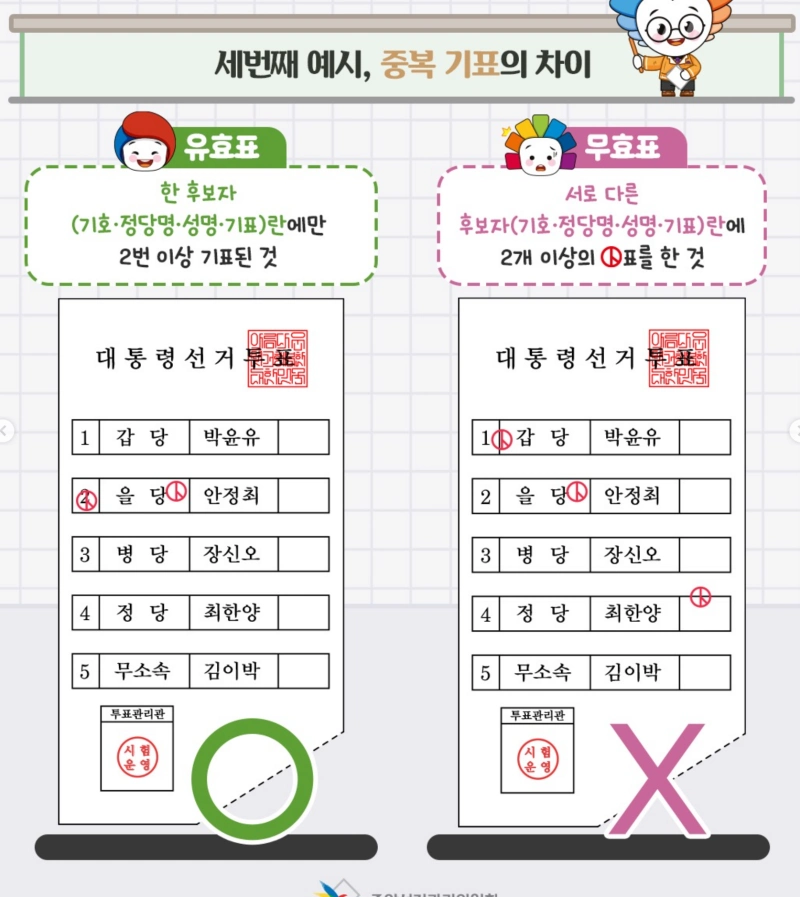투표도장 두번