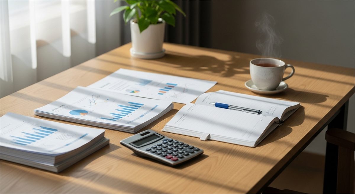 정년과 연금 관련 자료가 정리된 차분한 책상 장면