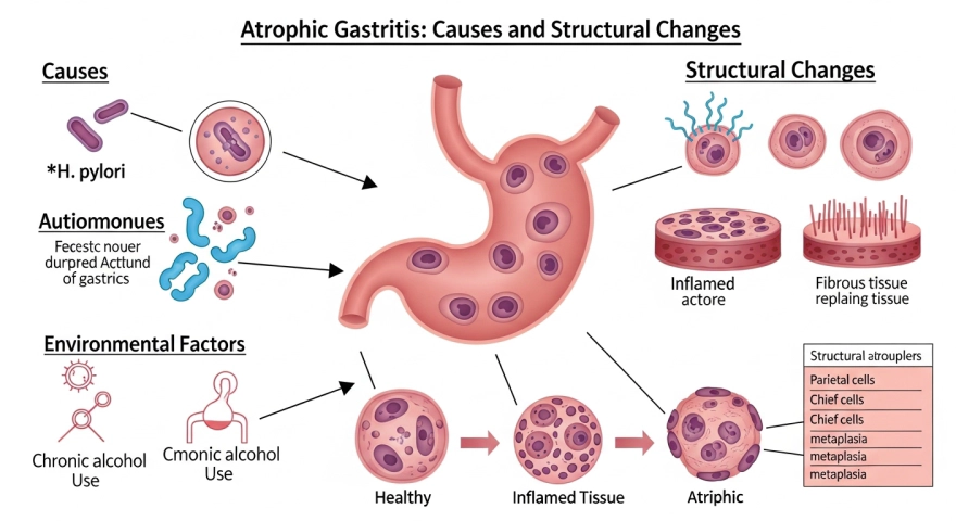 위축성 위염의 개념을 한눈에 설명한 인포그래픽