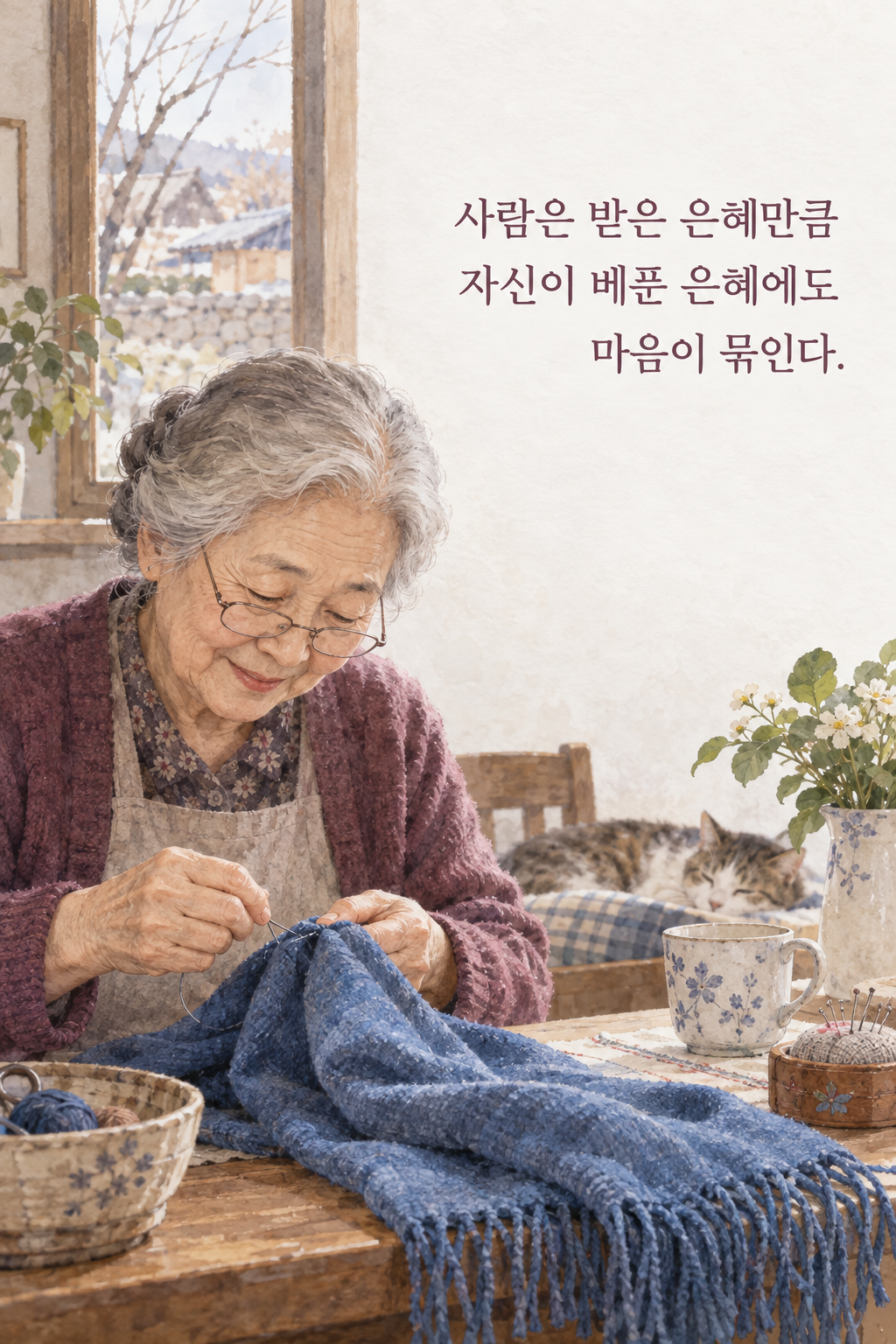 사람은 받은 은혜만큼 자신이 베푼 은혜에도 마음이 묶인다. 문구가 담긴 세로형 이미지