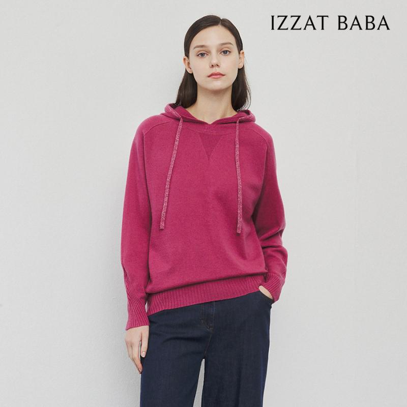 아이잗바바 메탈사 후드 울 풀오버 니트 BLAA1PO41