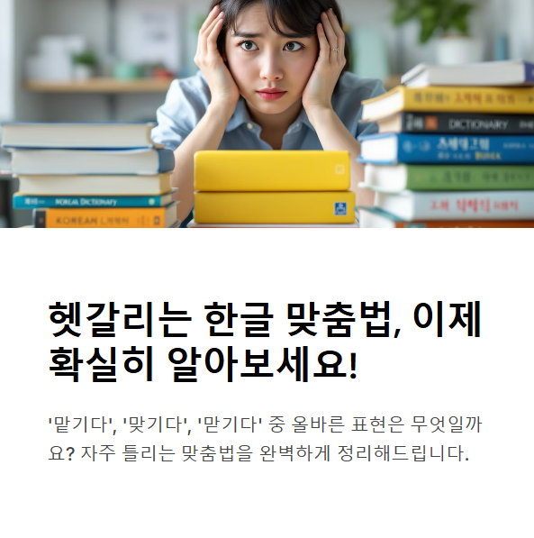 맡기다? 맞기다? 맏기다? 혼동되는 한글 맞춤법 정리
