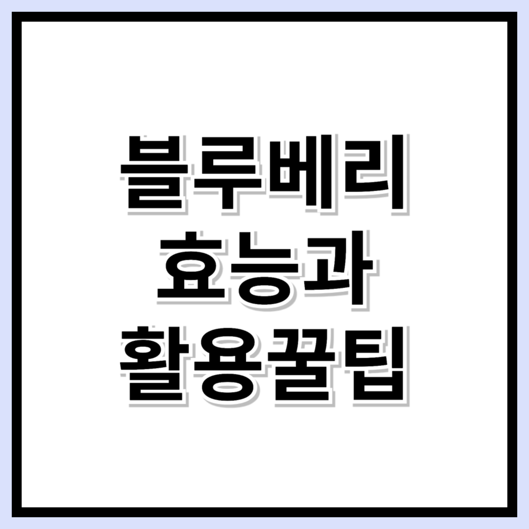 블루베리, 그냥 먹지 마세요! 효능 200% 활용법 공개