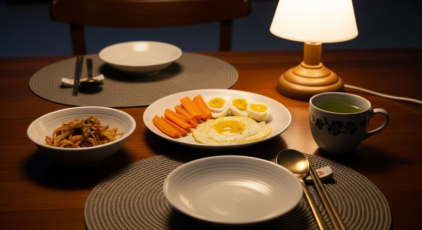 체지방 식단이 놓이 식탁