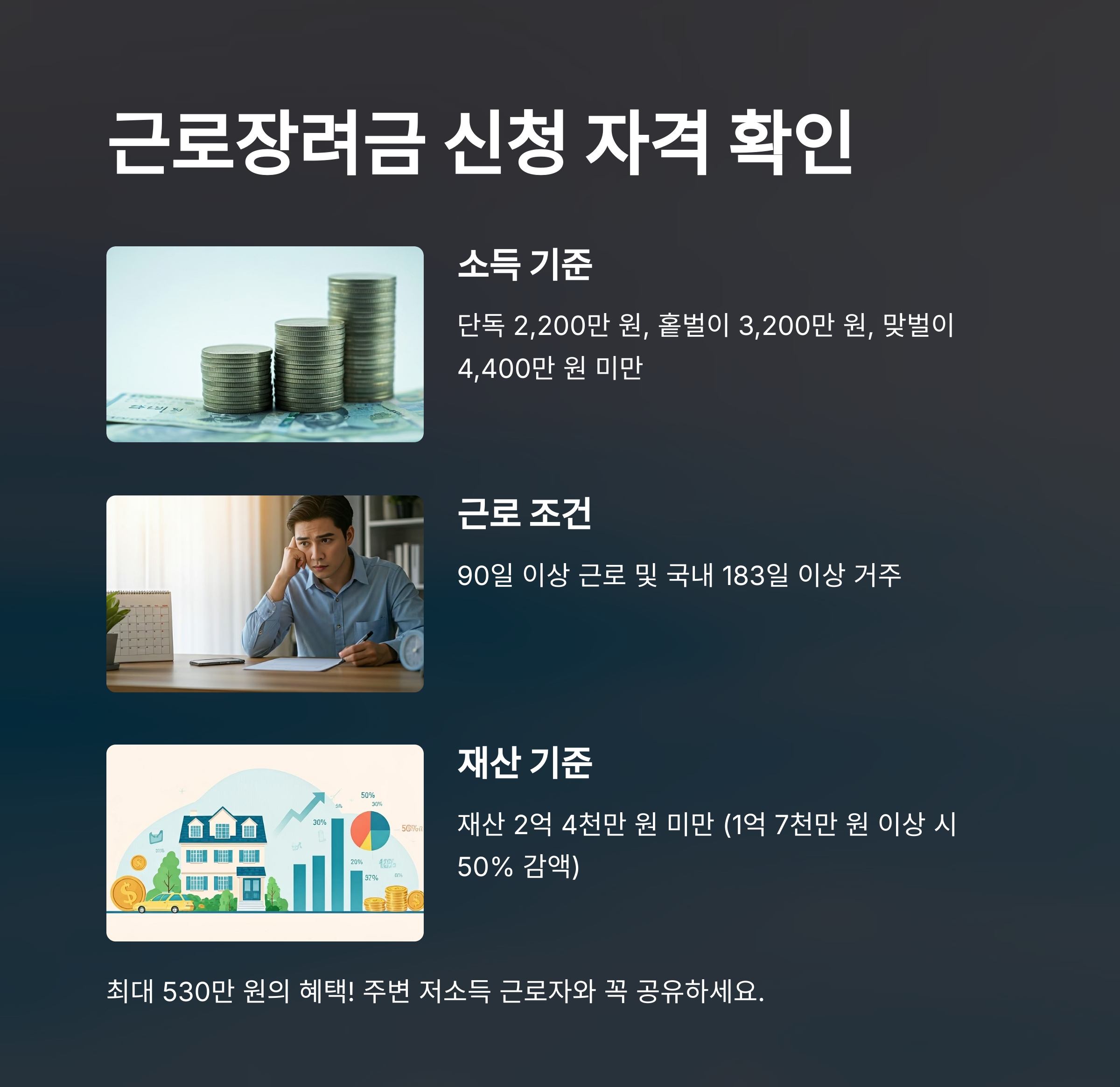 '2025 근로장려금 신청' 자격 설명 이미지