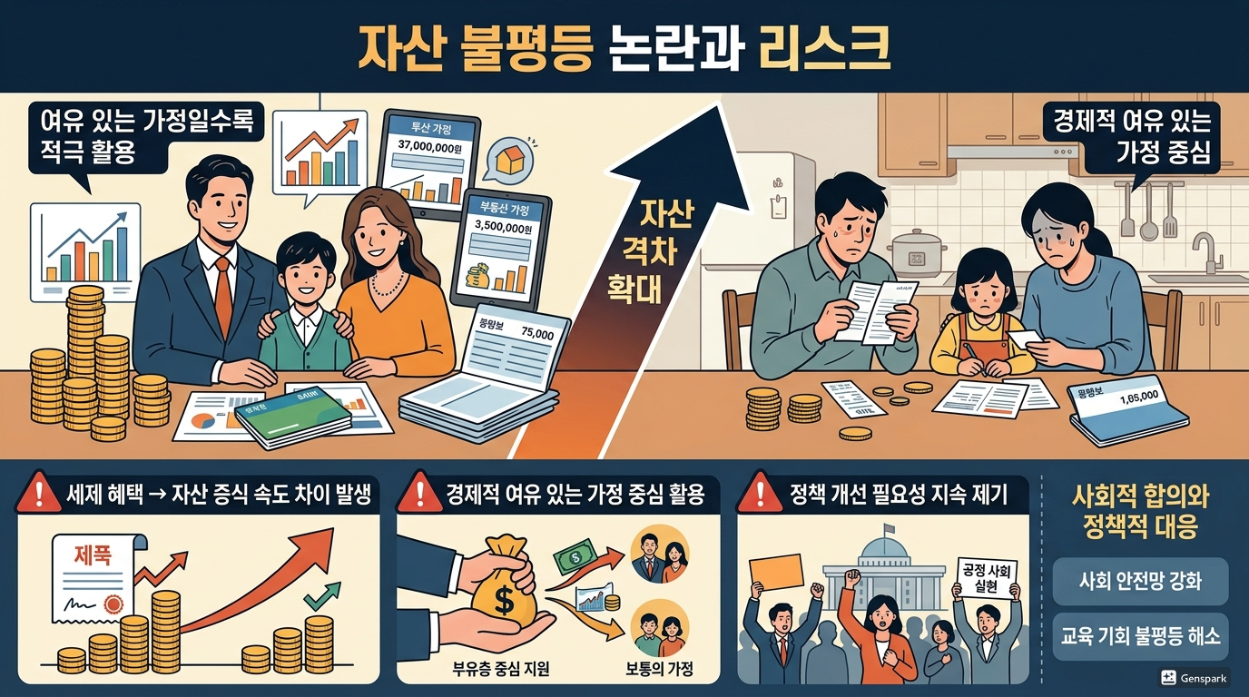 자산 불평등 논란과 리스크