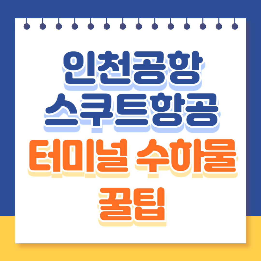 인천공항 스쿠트항공 이용방법 총정리