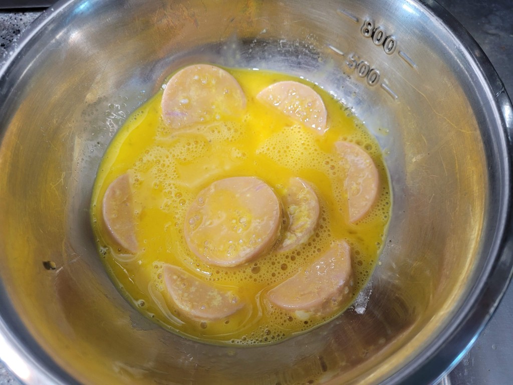 계란물을 입힌 옛날소시지