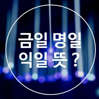 명일 뜻 익일 작일 금일 내일 전일 어제 차일 정리_4