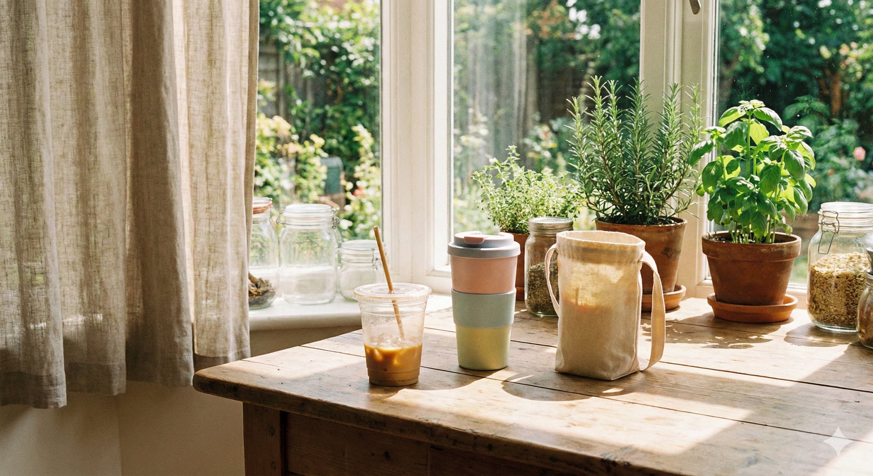 일회용 플라스틱컵과 텀블러