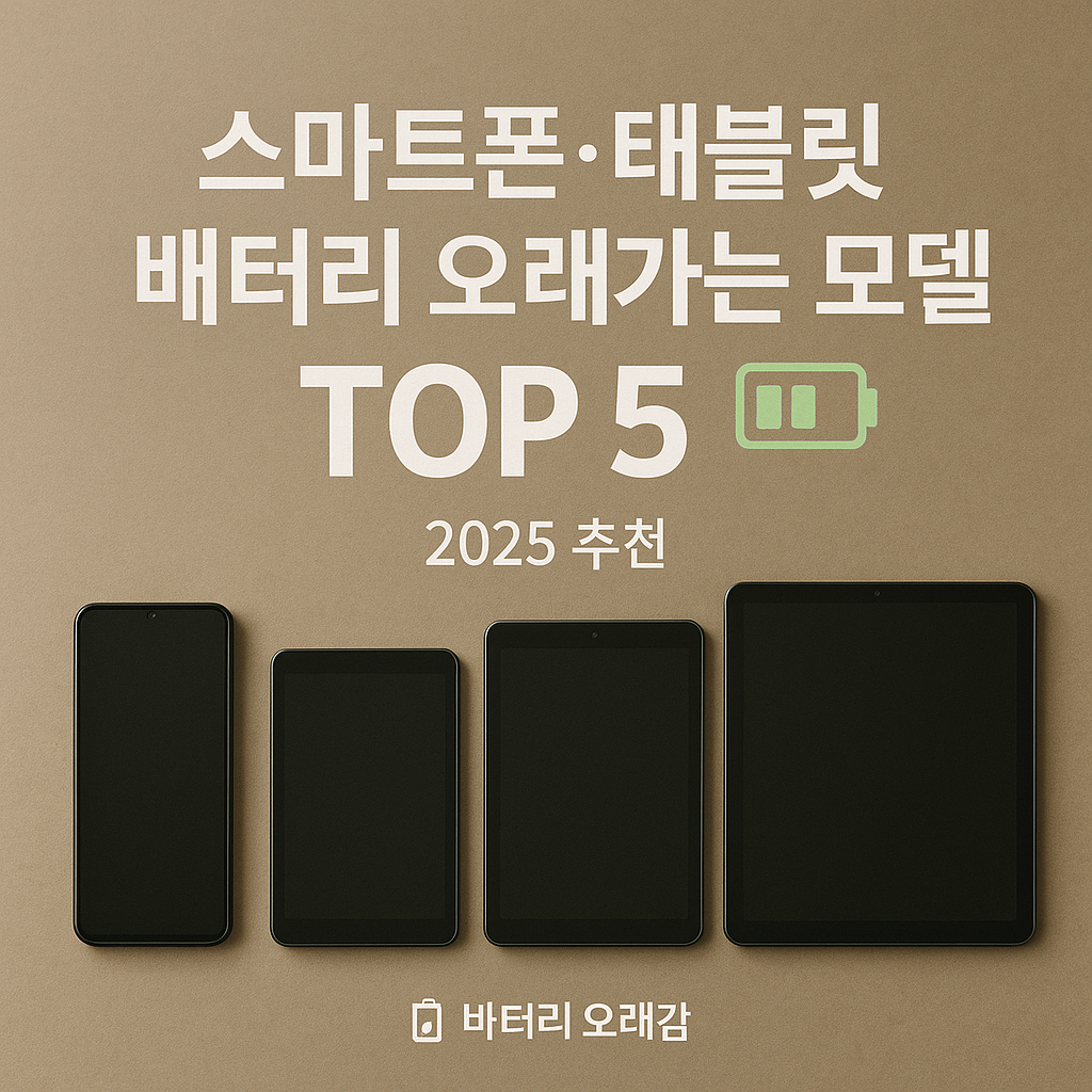 스마트폰·태블릿 배터리 오래가는 모델 TOP 5