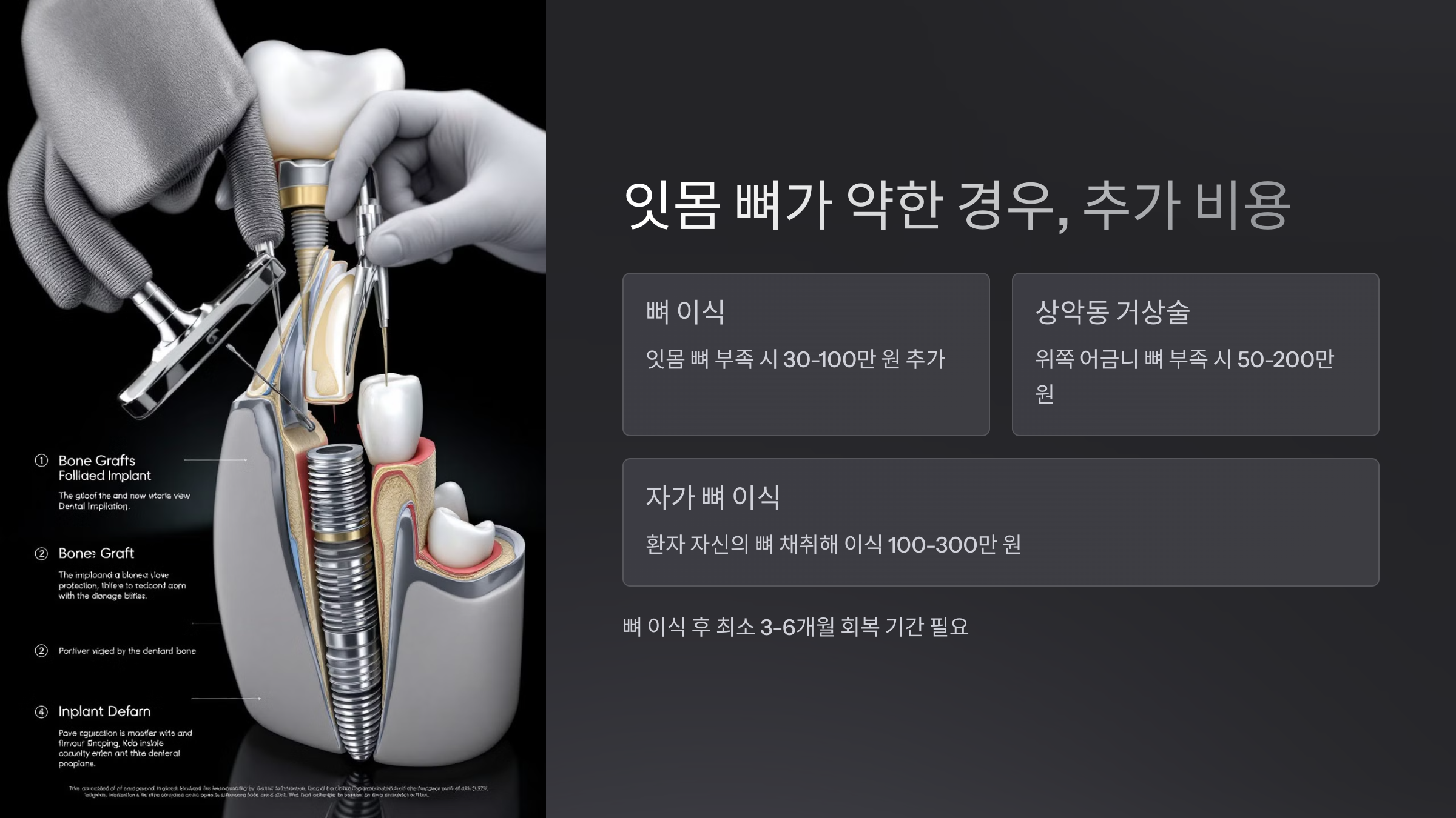 잇몸 뼈가 약한 경우, 추가 비용