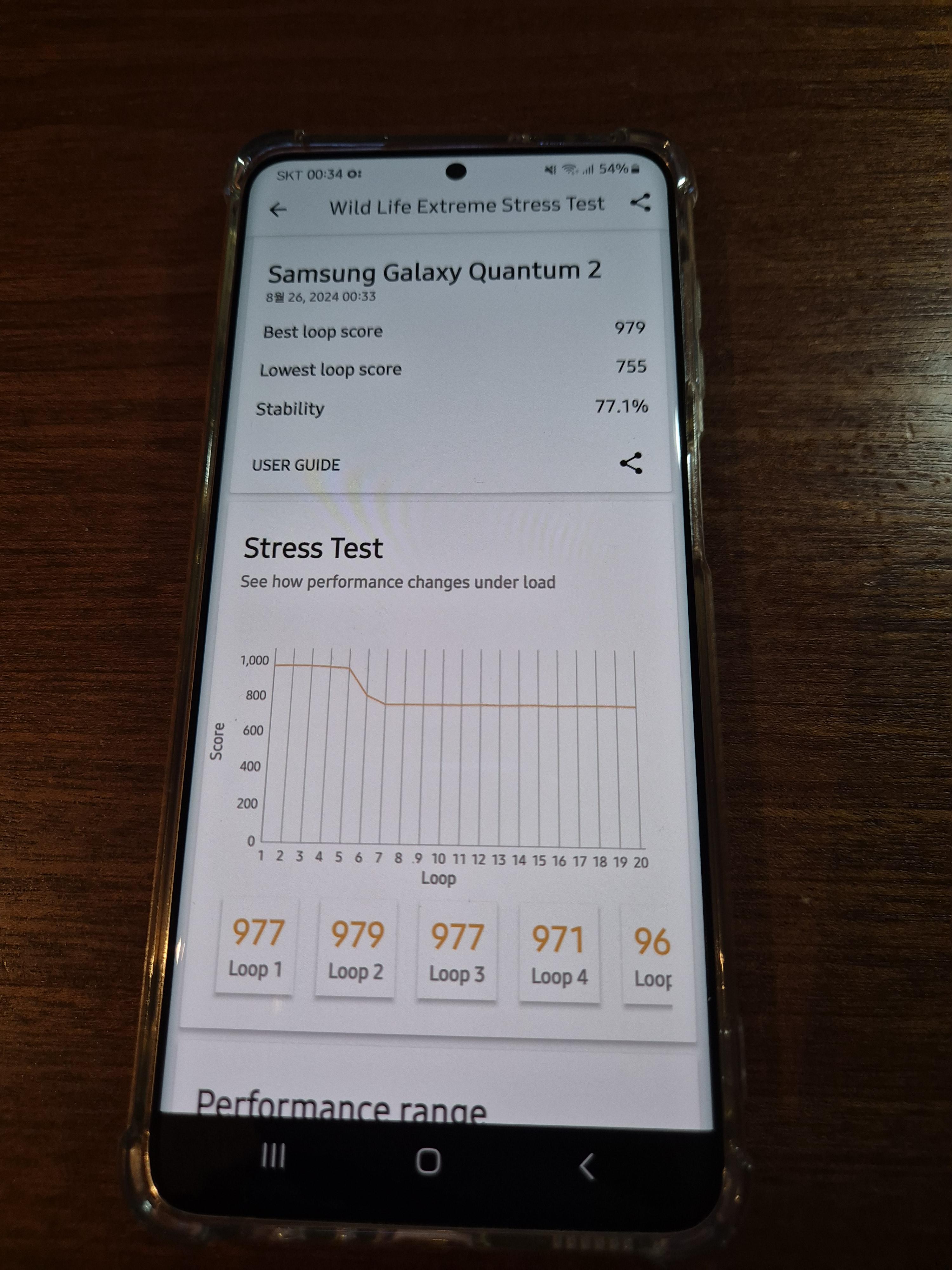 퀀텀2 3D마크 점수 결과 스로틀링은 6차시부터 생깁니다.