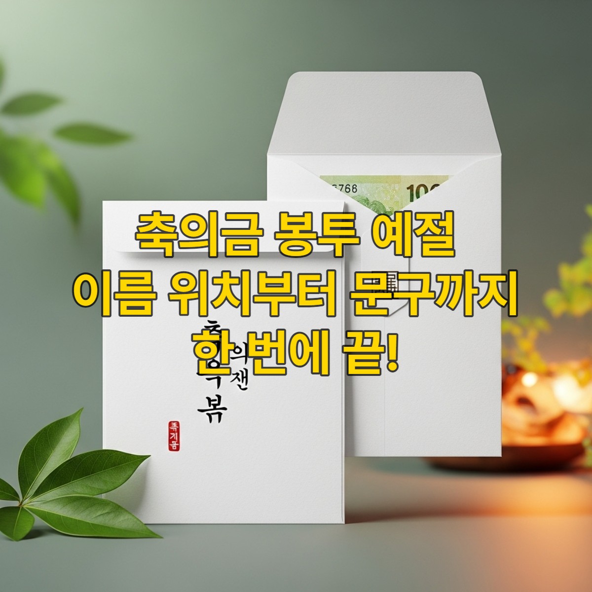 단정하고 깔끔한 흰색 결혼 축의금 봉투. 봉투 뒷면 왼쪽 하단에 '회사동료 홍길동'이라고 검은색 붓펜으로 세로로 정성껏 쓰여 있어 올바른 축의금 봉투 작성 예절을 보여줍니다.