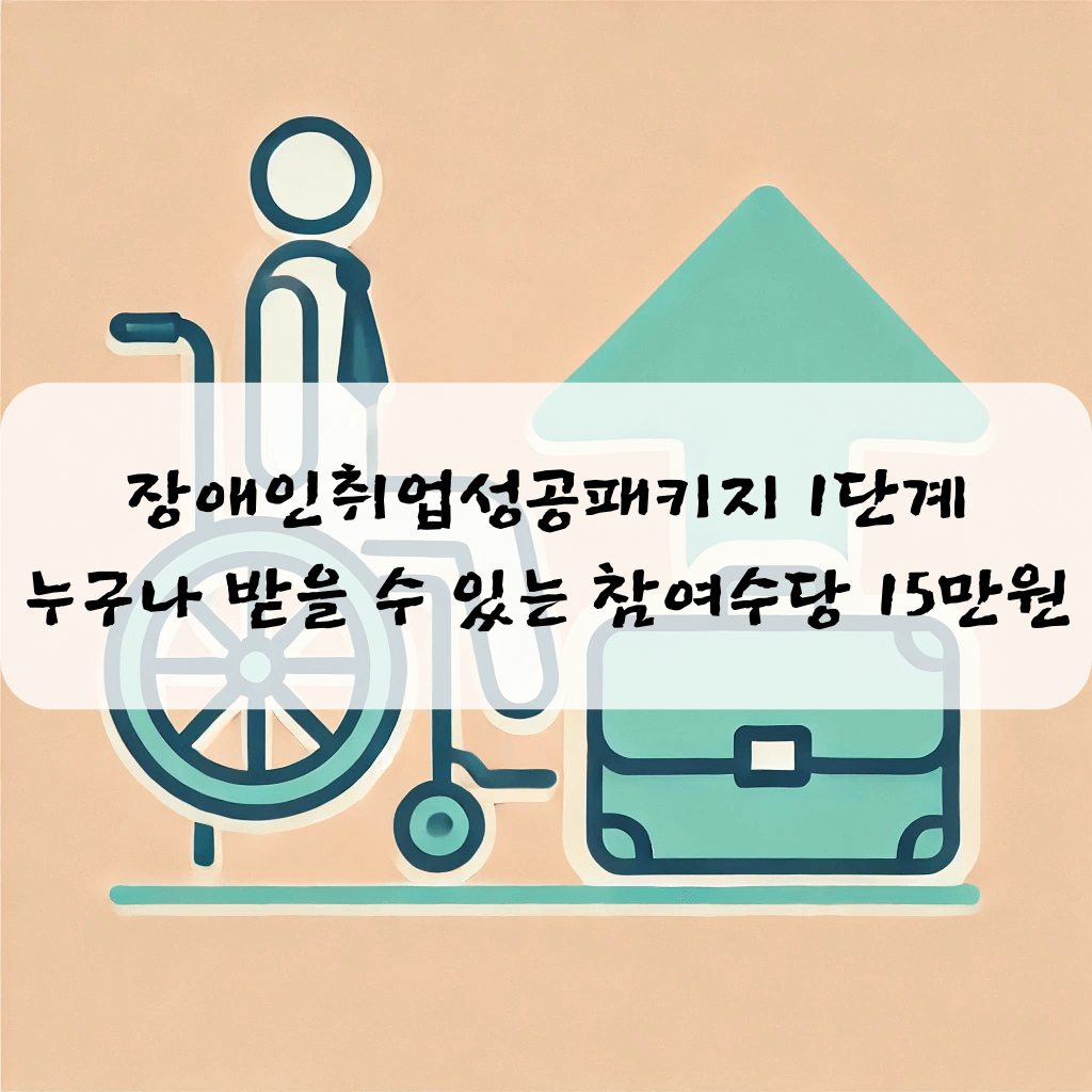 장애인취업성공패키지 1단계, 누구나 받을 수 있는 참여수당 15만원
