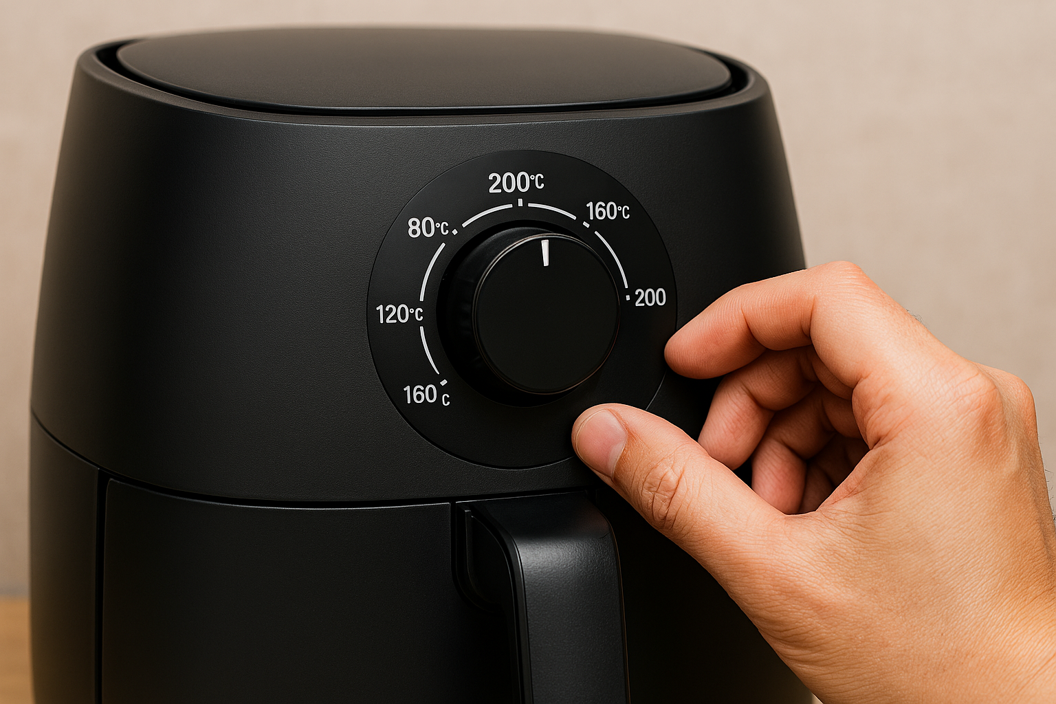 온도 조절 중인 에어프라이어 패널 이미지