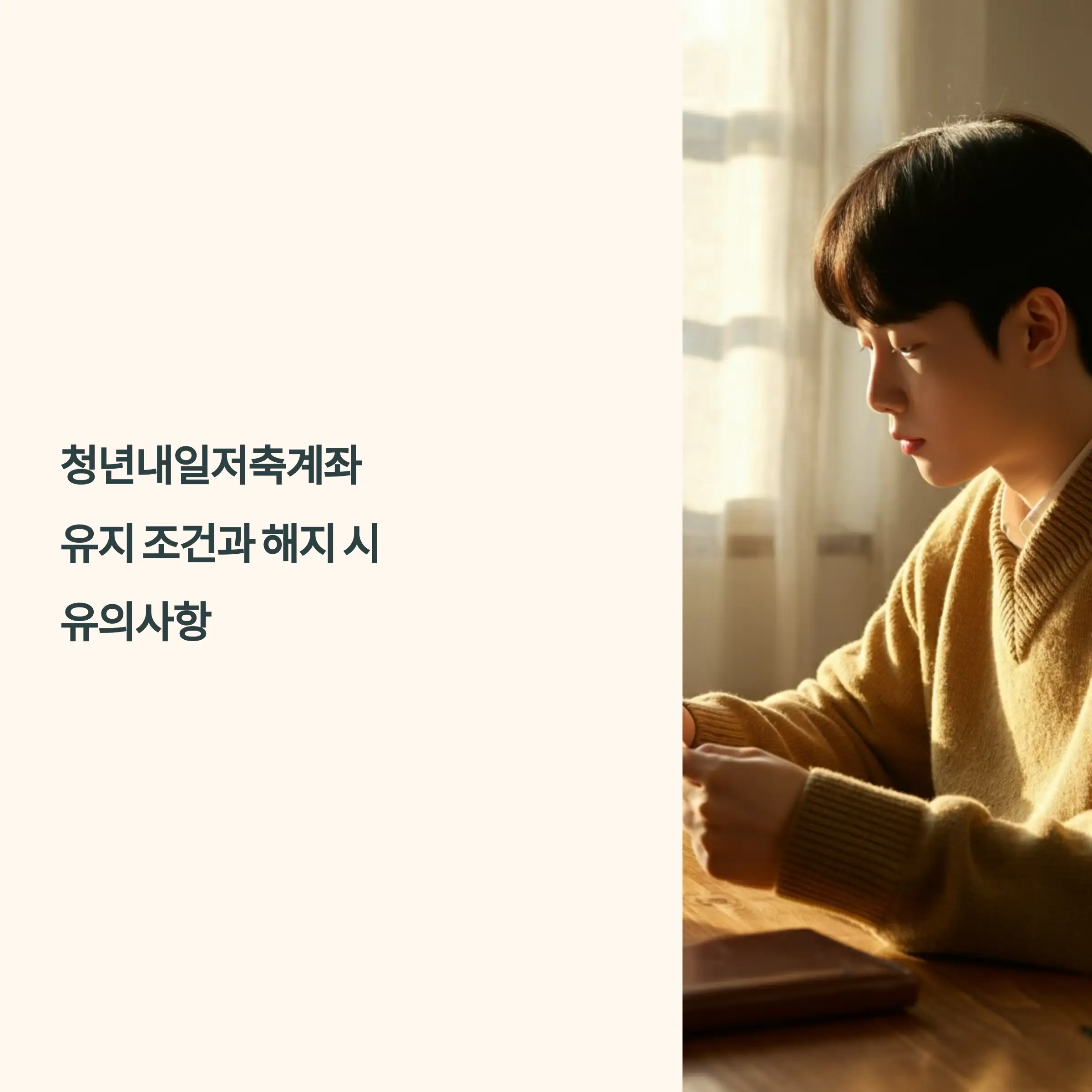 청년내일저축계좌 유지 조건과 해지 시 유의사항