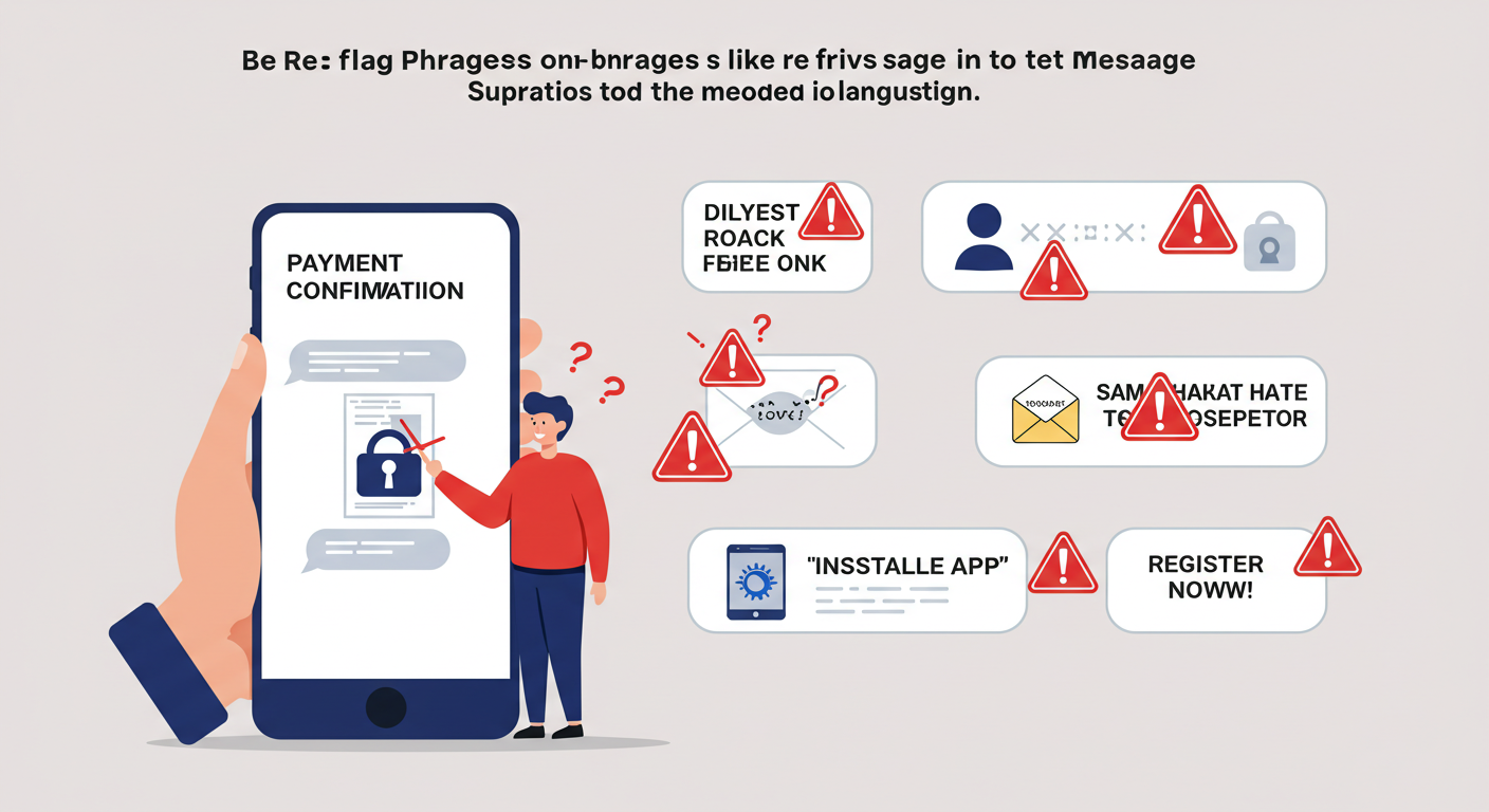 스미싱 의심 문구들을 강조한 일러스트
