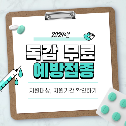 2024 독감 무료 예방접종 대상 기간 확인