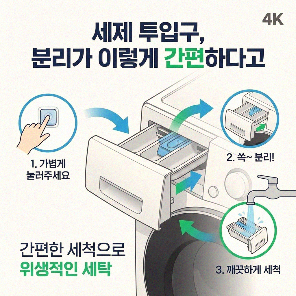 세탁기 세제 통 분리 청소 이렇게 쉬웠어