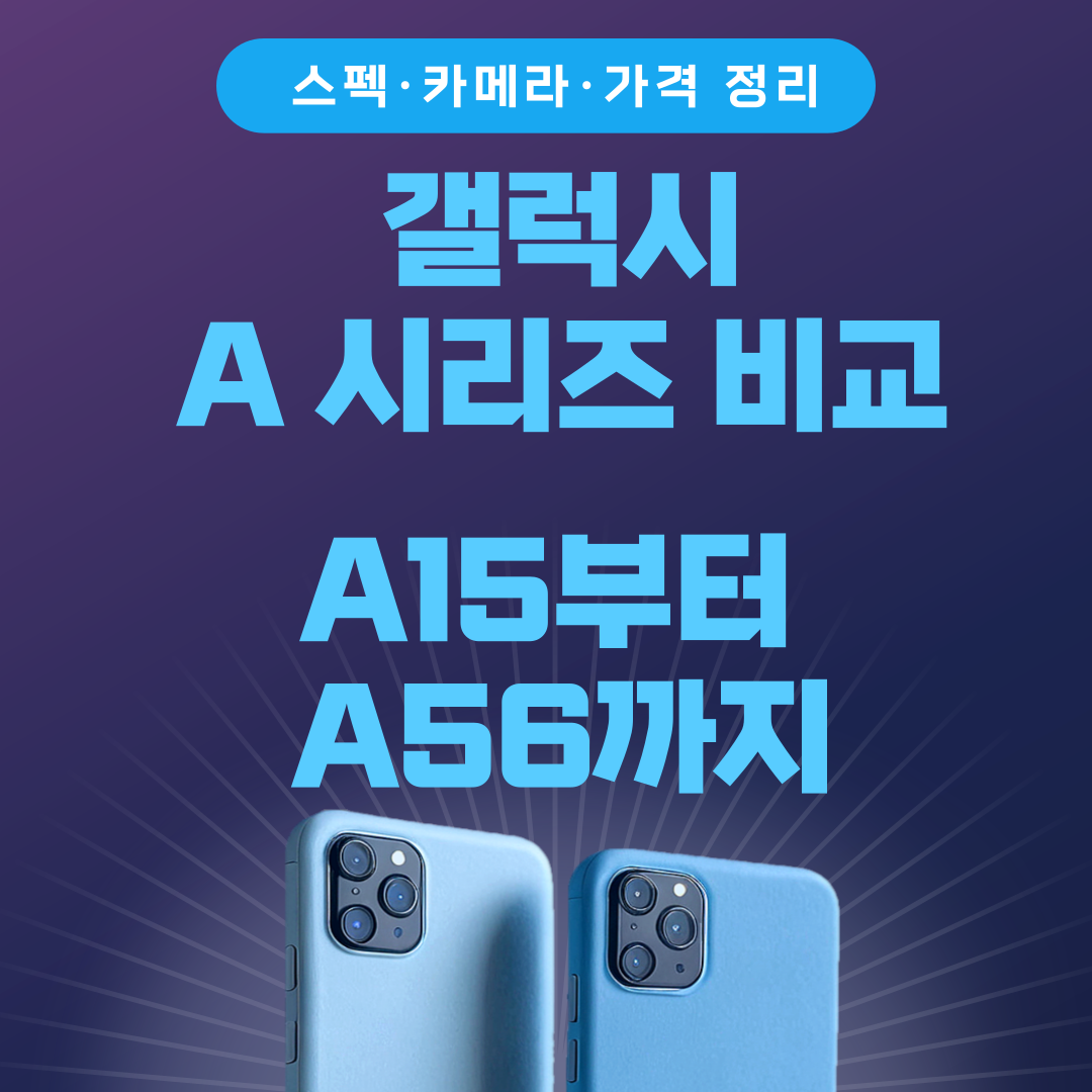 갤럭시 A 시리즈 비교｜A15부터 A56까지 스펙·카메라·가격 정리 (2025 최신판)