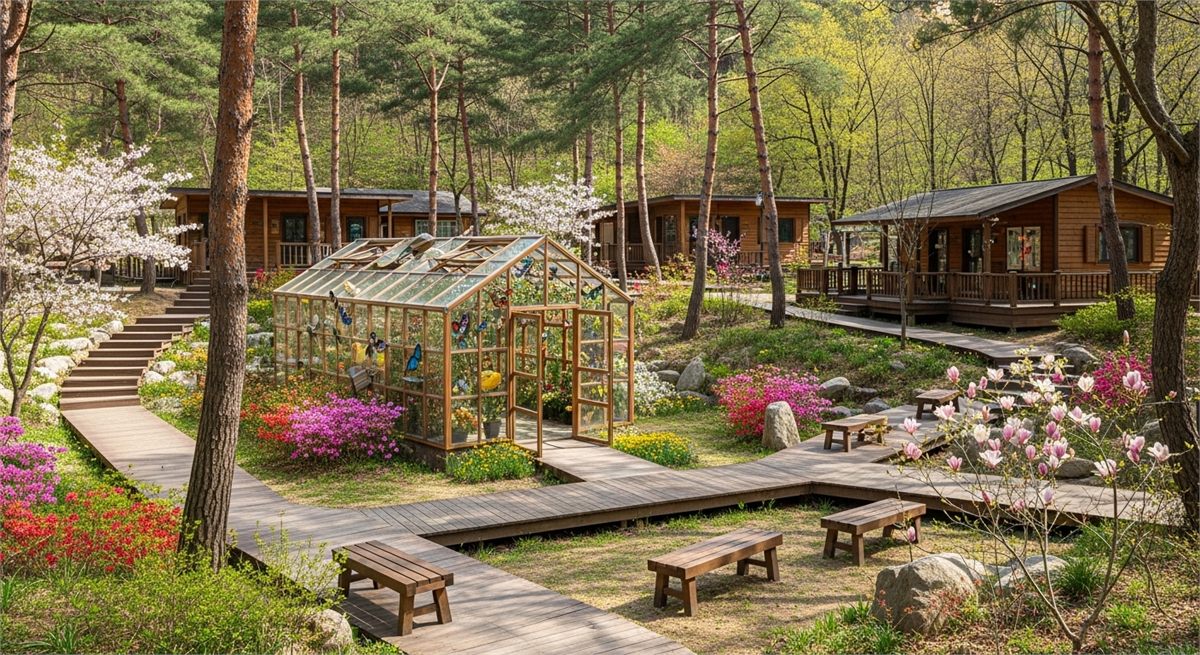 나비정원과 산책로가 이어진 불암산 힐링타운 전경 