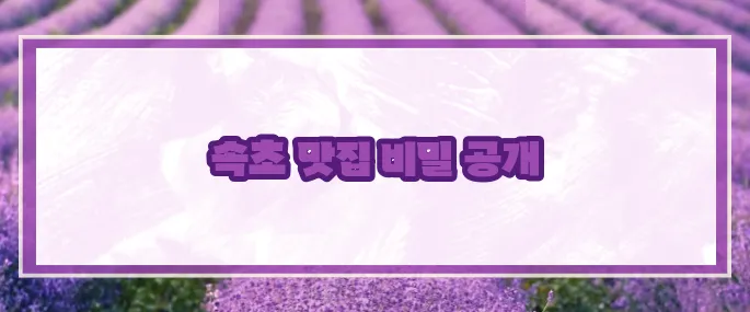 속초 맛집 베스트10 2025 (+현지추천)