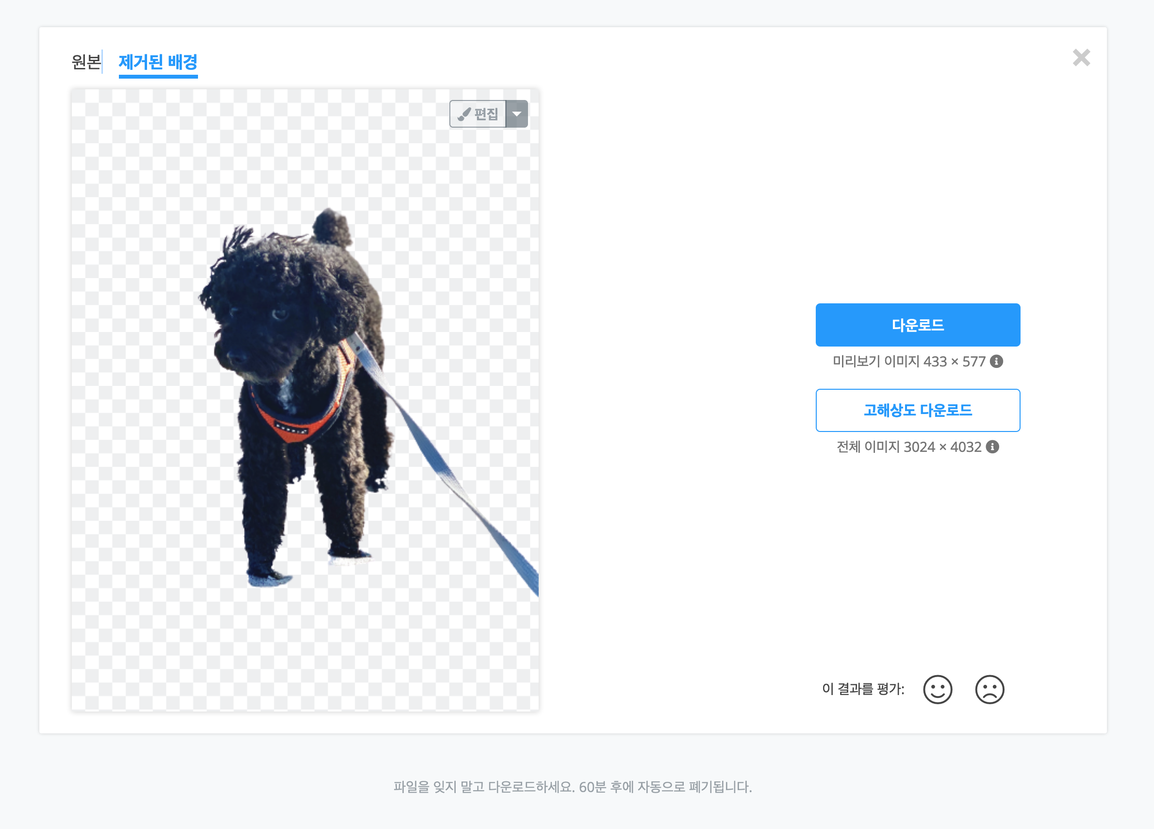 피사체와 배경의 경계가 모호한 사진 배경 지우기