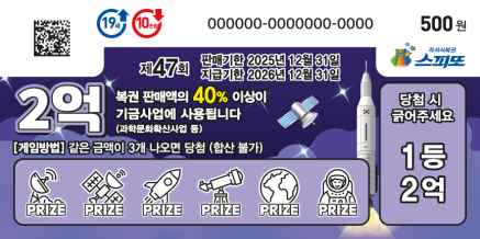 즉석복권 스피또500 1등 확인 방법