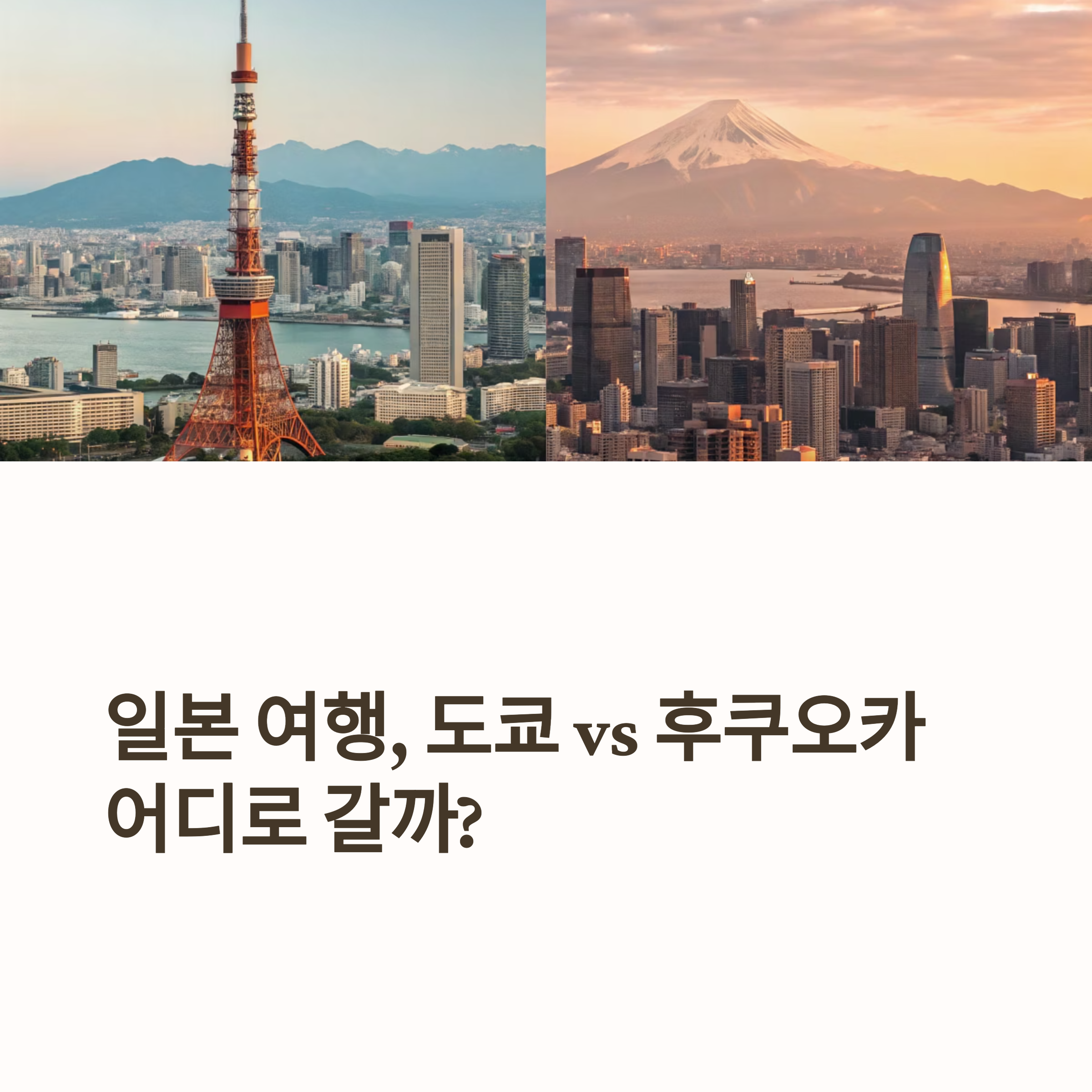 일본 여행, 도쿄 vs 후쿠오카 오디로 갈까?