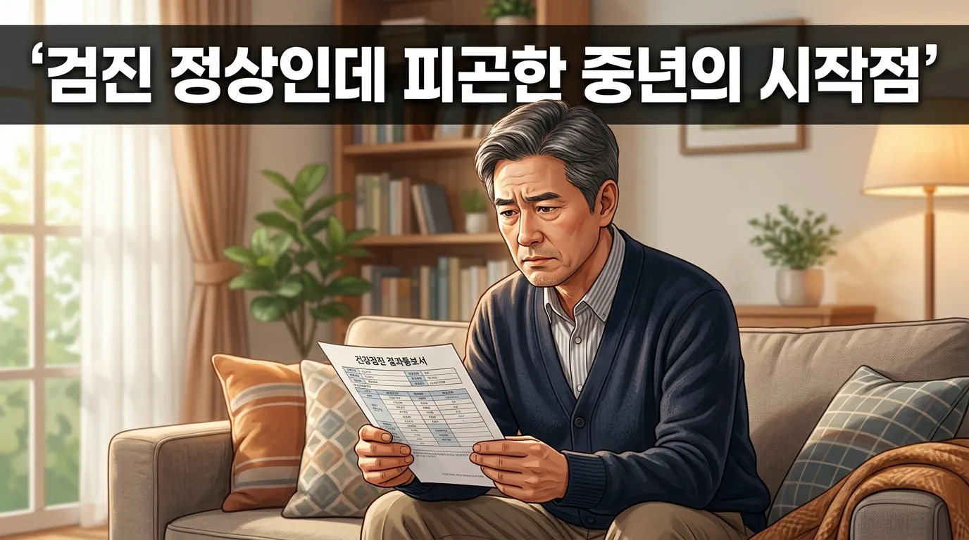 건강검진 결과지를 들고 고민하는 중년