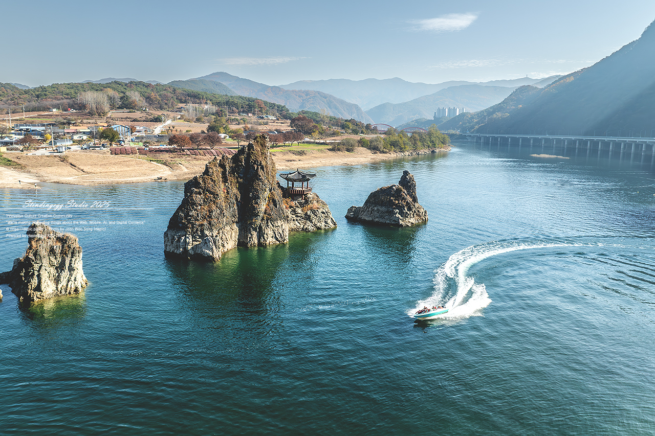 #단양 #도담상봉 #강 #보트 #정자