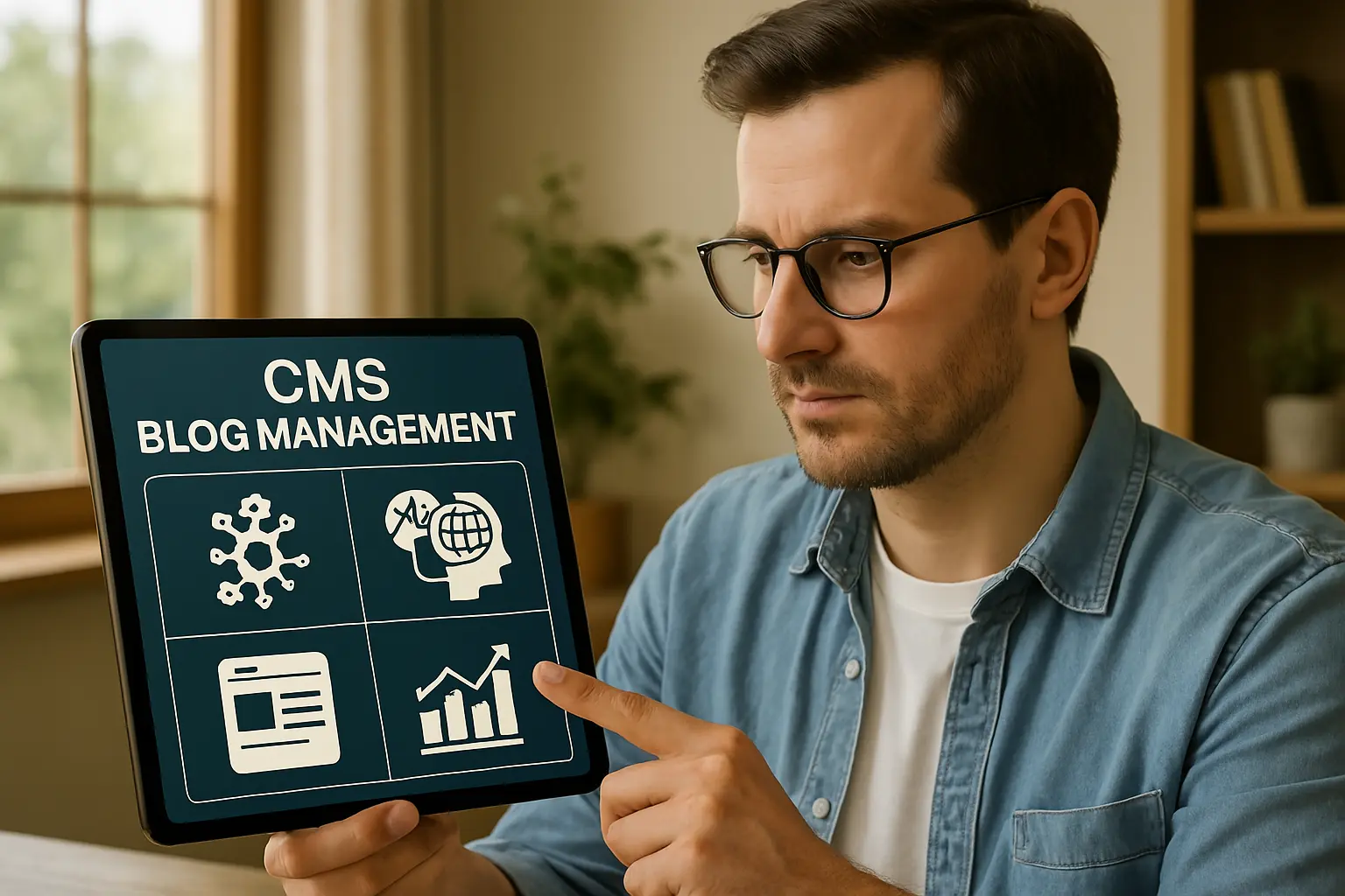 <img src="cms-blog-strategy.webp" alt="다국어 블로그 운영자가 CMS로 콘텐츠 통합 및 동기화를 관리하고 독자 반응을 분석하는 전략적 장면">