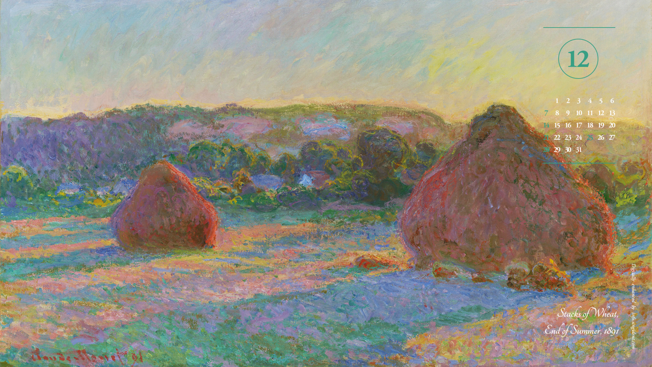 07 건초더미, 여름의 끝, W1269 A - 2025년12월 노트북배경화면