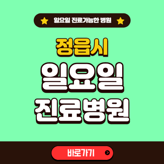정읍시 일요일 진료 가능한 병원 ❘ 주말 문여는 곳 총정리 (소아과, 내과, 안과, 치과, 피부과, 정형외과, 산부인과)