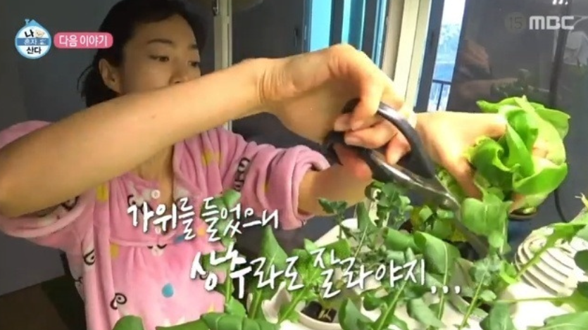 배우 옥자연 집 공개│이케아 밀스보 유리도어 수납장 식물장