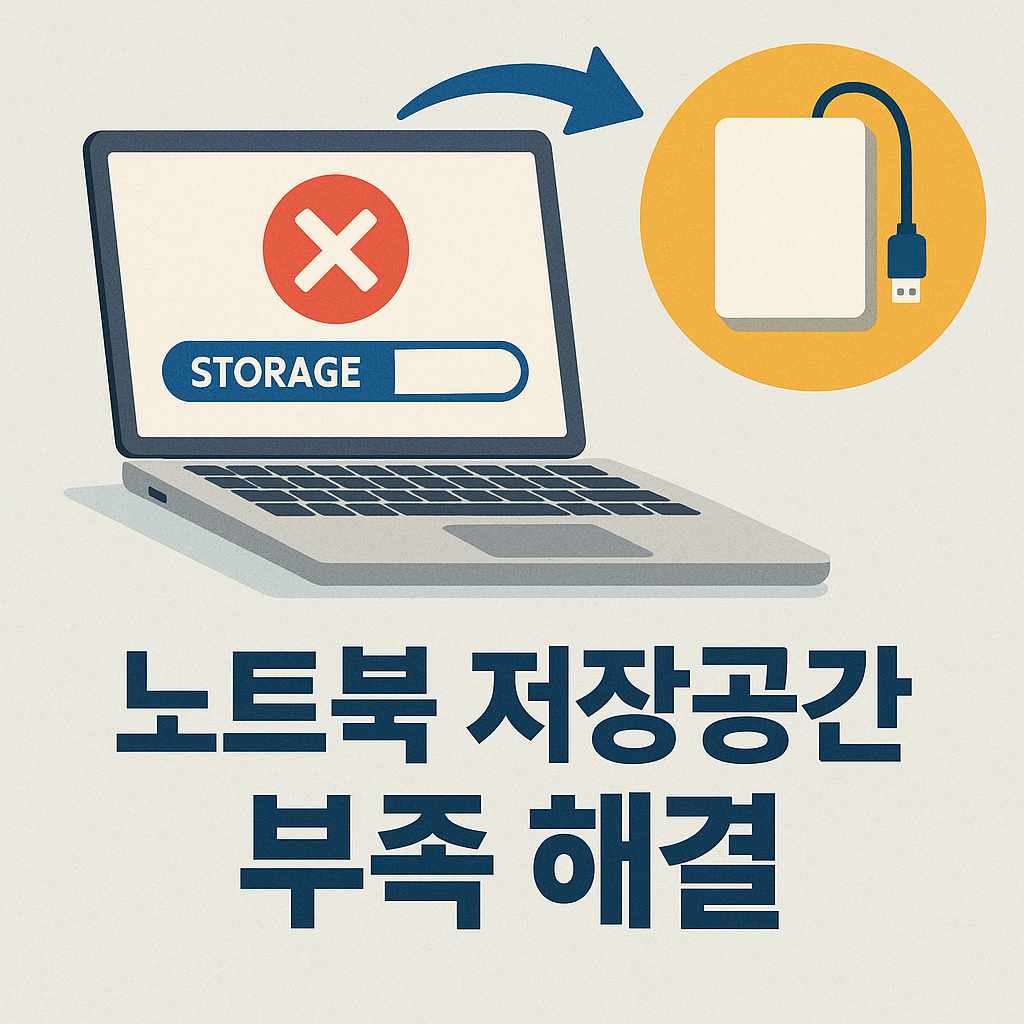 노트북 저장공간 부족 해결하는 이미지