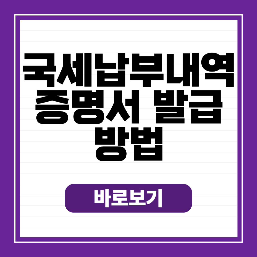 국세 납부내역증명서