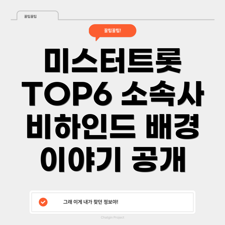 미스터트롯 TOP6 소속사